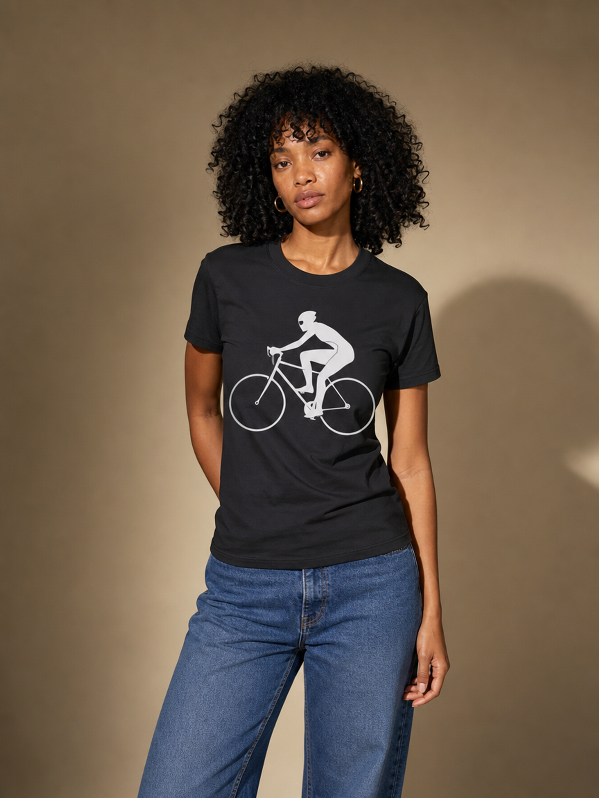Minimalist Cyclist Graphic Tee - Charcoal Grey | Premium Streetwear Apparel