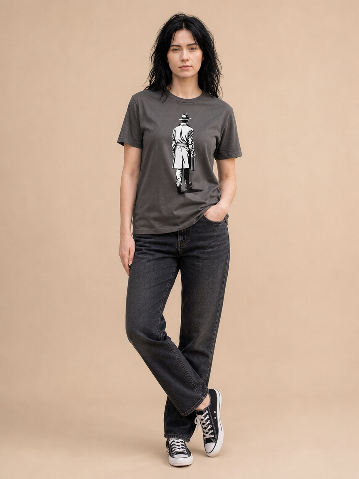 Noir Detective Heavyweight Tee - Pepper | Premium Streetwear Apparel