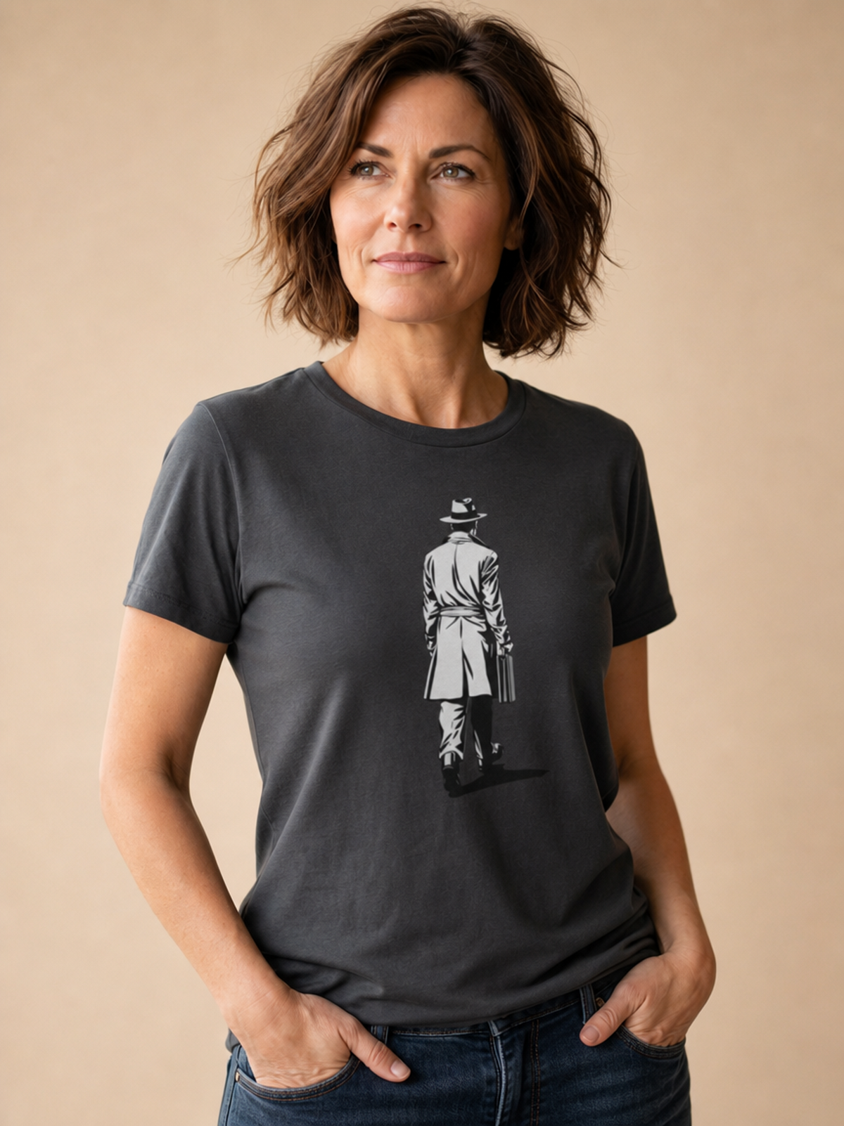 Noir Detective Heavyweight Tee - Pepper | Premium Streetwear Apparel