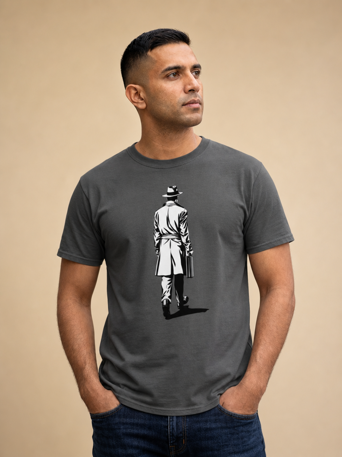 Noir Detective Heavyweight Tee - Pepper | Premium Streetwear Apparel