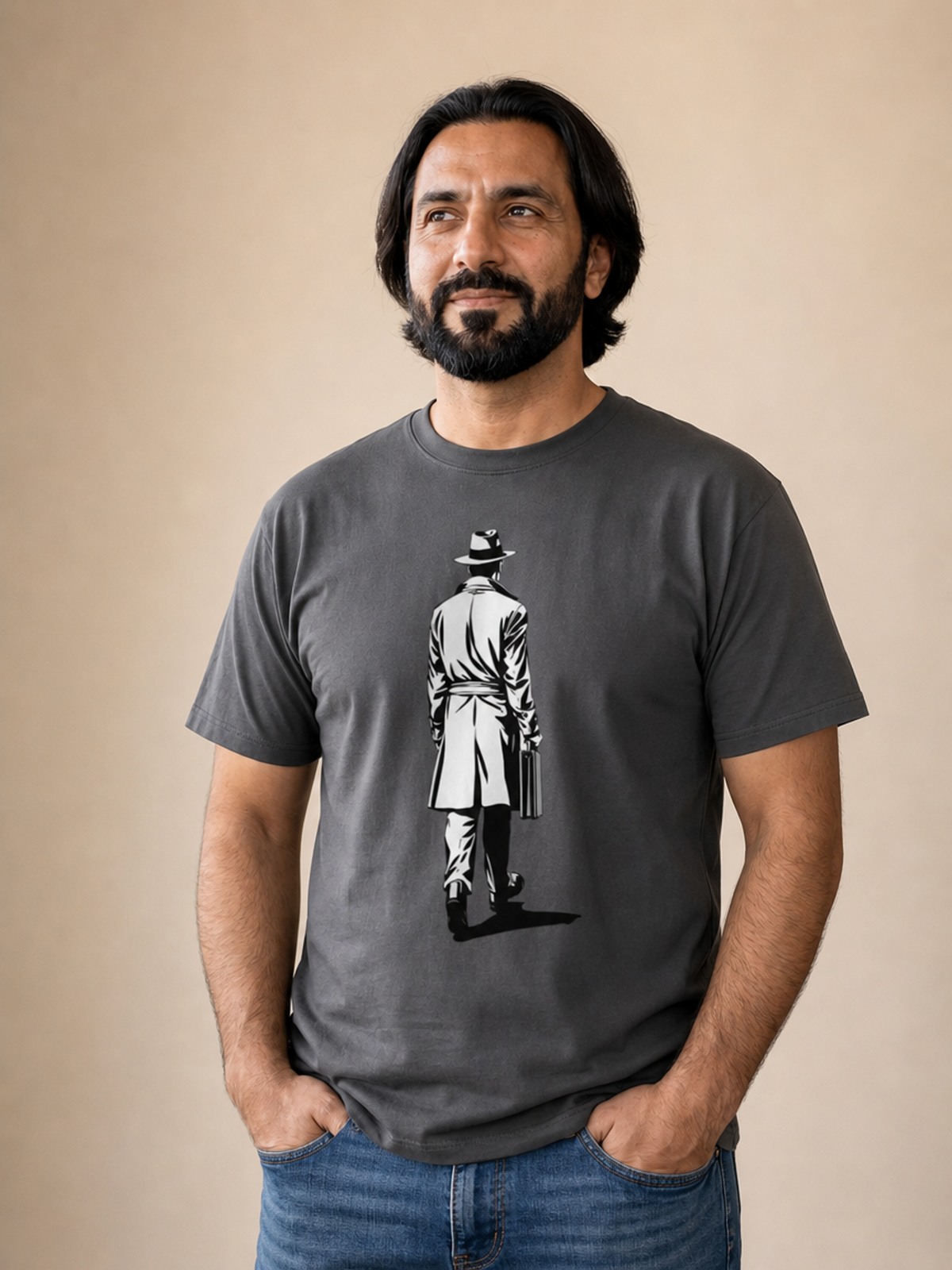 Noir Detective Heavyweight Tee - Pepper | Premium Streetwear Apparel