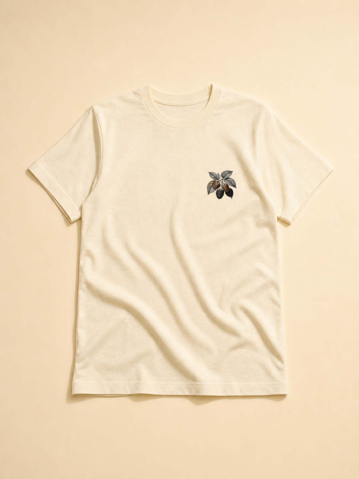 Botanical Blackberry Pocket Graphic Tee - Natural | Premium Streetwear Apparel
