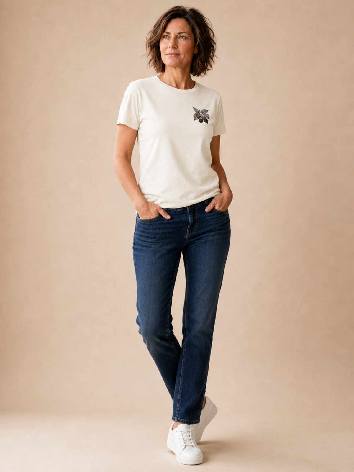 Botanical Blackberry Pocket Graphic Tee - Natural | Premium Streetwear Apparel