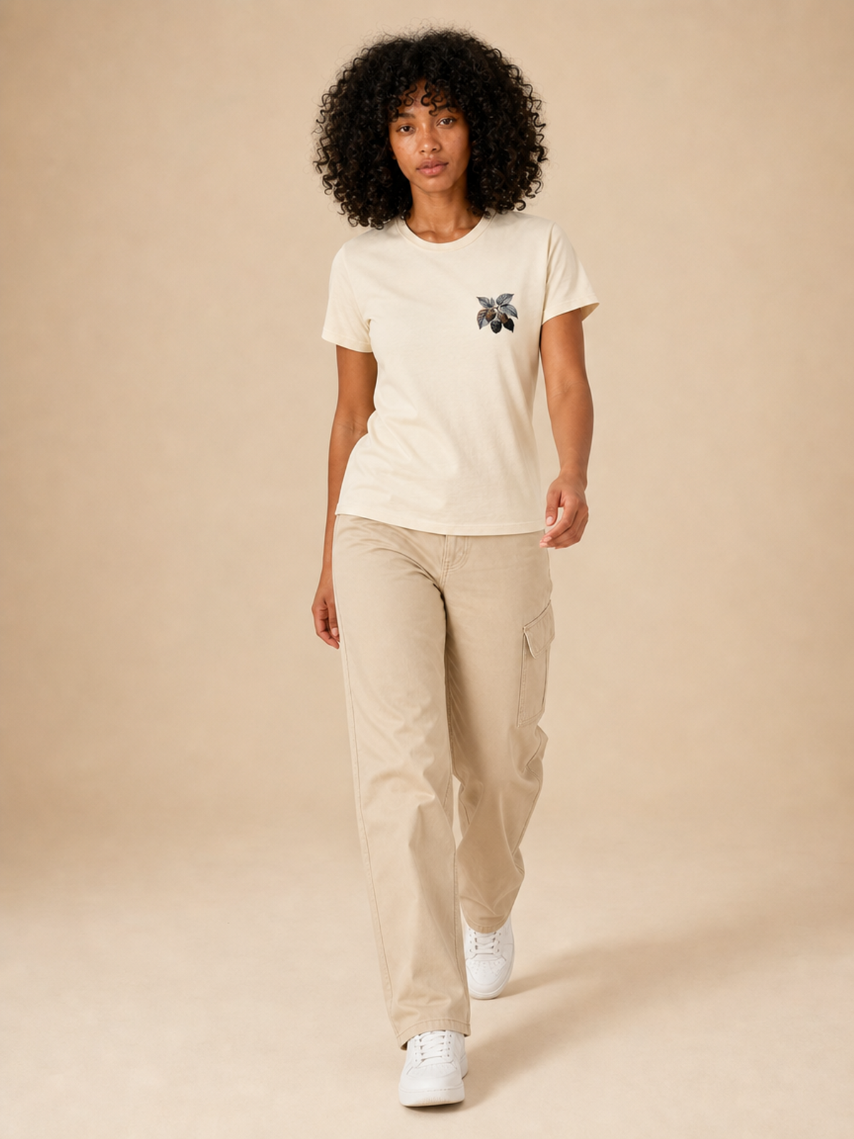 Botanical Blackberry Pocket Graphic Tee - Natural | Premium Streetwear Apparel
